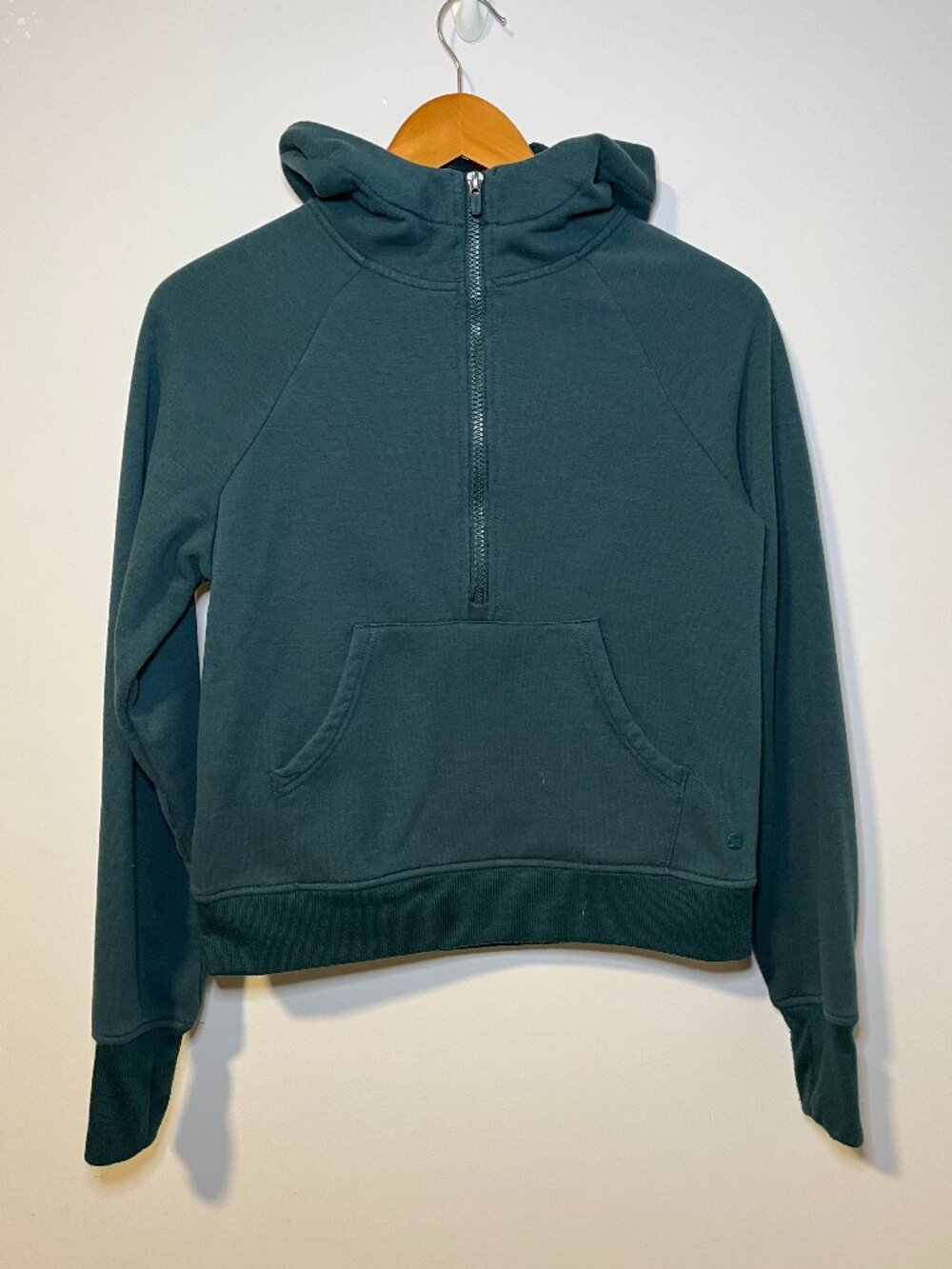 RBX Active Cropped Hooded Sweatshirt Teal Size Medium Womens